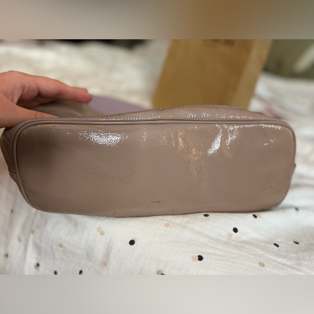 Coach Champagne Shoulder Bag with Purple Accents - Picture 5 of 11